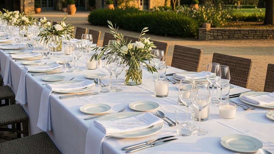 Mesa montada en un evento de Catering Noray en Valencia