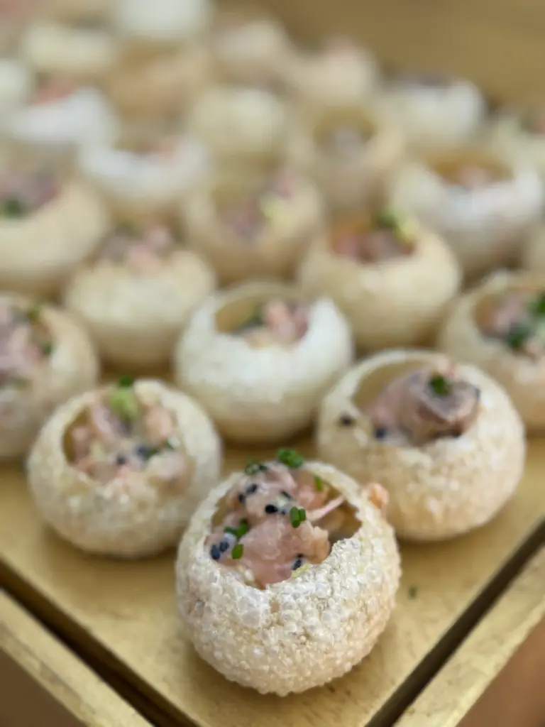 Panipuri de tartar de salmón y aguacate XS