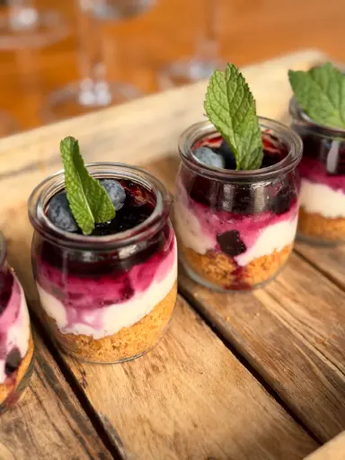 [Cat] Tarrito de tarta de queso con arandanos New